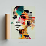 femme art abstrait Woman abstract collage photo art home deco décoration murale cadre photo Affiche Poster portrait