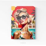 femme vintage pin-up lunette Retro lunettes vintage photo art home deco décoration murale cadre photo Affiche Poster portrait