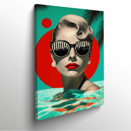 femme Retro lunettes vintage photo art home deco décoration murale cadre photo Affiche Poster portrait