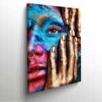 femme peinture visage mains en or photo art home deco décoration murale cadre photo Affiche Poster portrait
