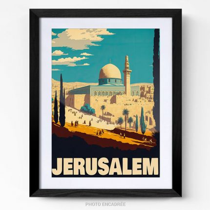 jerusalem Palestine Israël Dôme du Rocher vintage photo art home deco décoration murale cadre photo Affiche Poster portrait