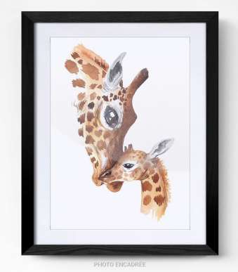 Tableau chambre enfant girafe cadre photo