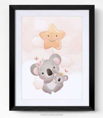Tableau chambre enfant koala cadre photo