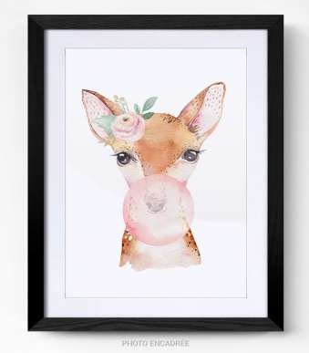 Tableau chambre enfant Biche cadre photo
