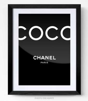 Tableau coco Chanel noir cadre photo
