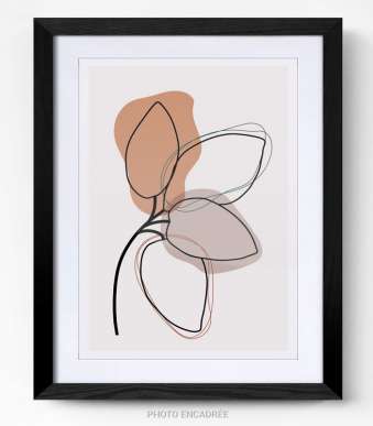 Tableau Design Line Art Flower cadre photo