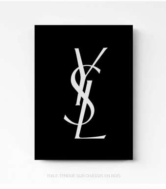 Tableau design logo Yves Saint Laurent sur toile