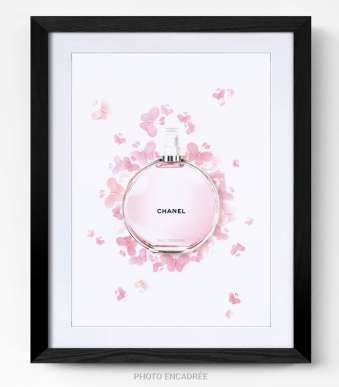 Tableau photo parfum Chanel fleurs art cadre